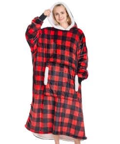 Manta con Capucha Yescool, Sudadera de Franela de Sherpa