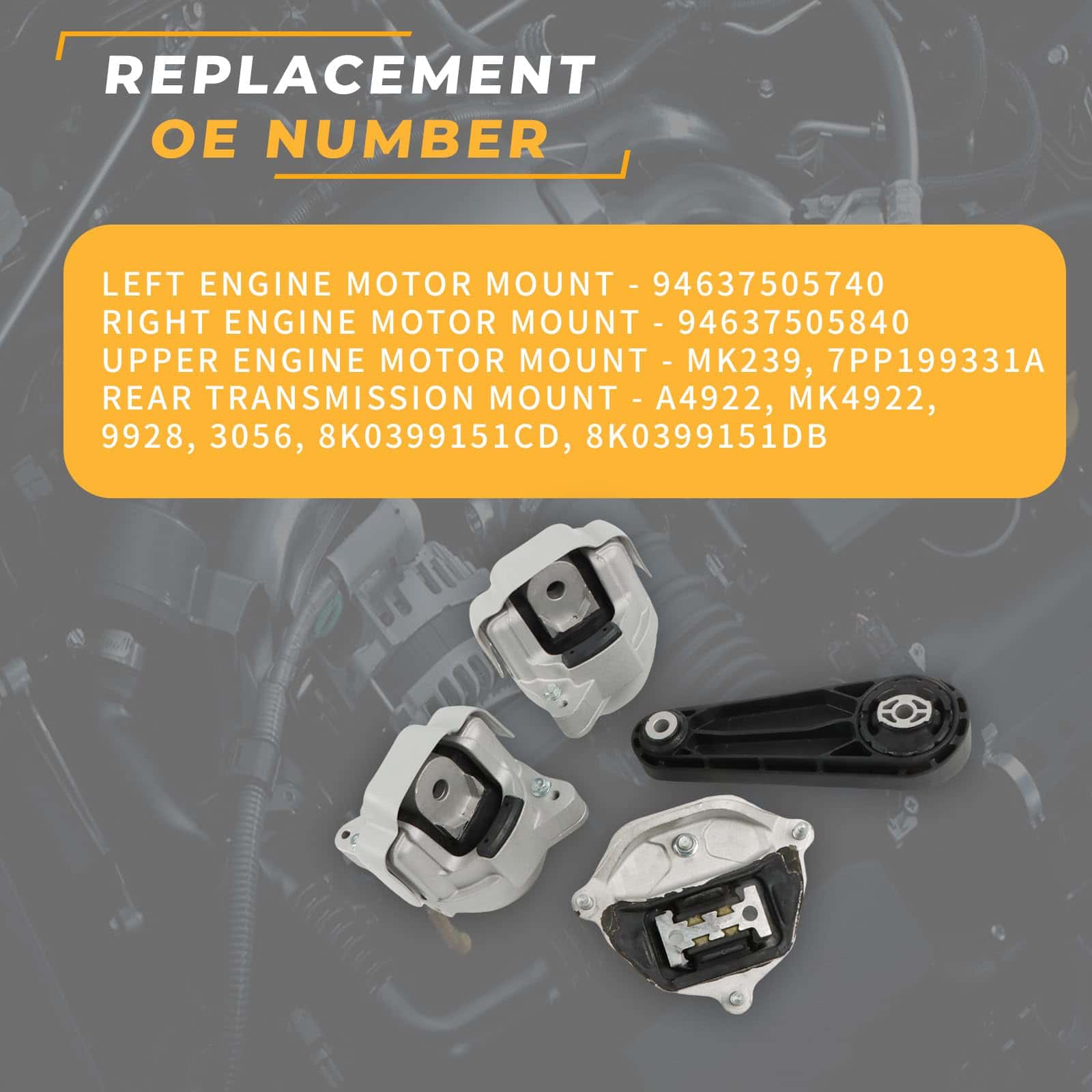 Conjunto de Montaje de Motor Noptul 4PCS, Adecuado para - Imagen 4