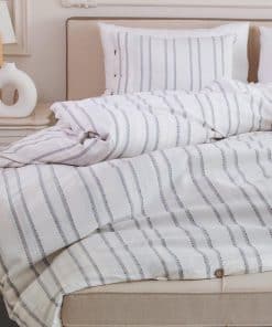 Juego de Funda de Edredón 100% Algodón Lavado a la Piedra,