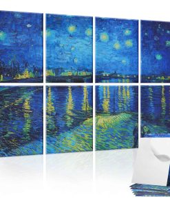 Tutmyrea 8 Pack Paneles Acústicos de Arte, -Noche Estrellada