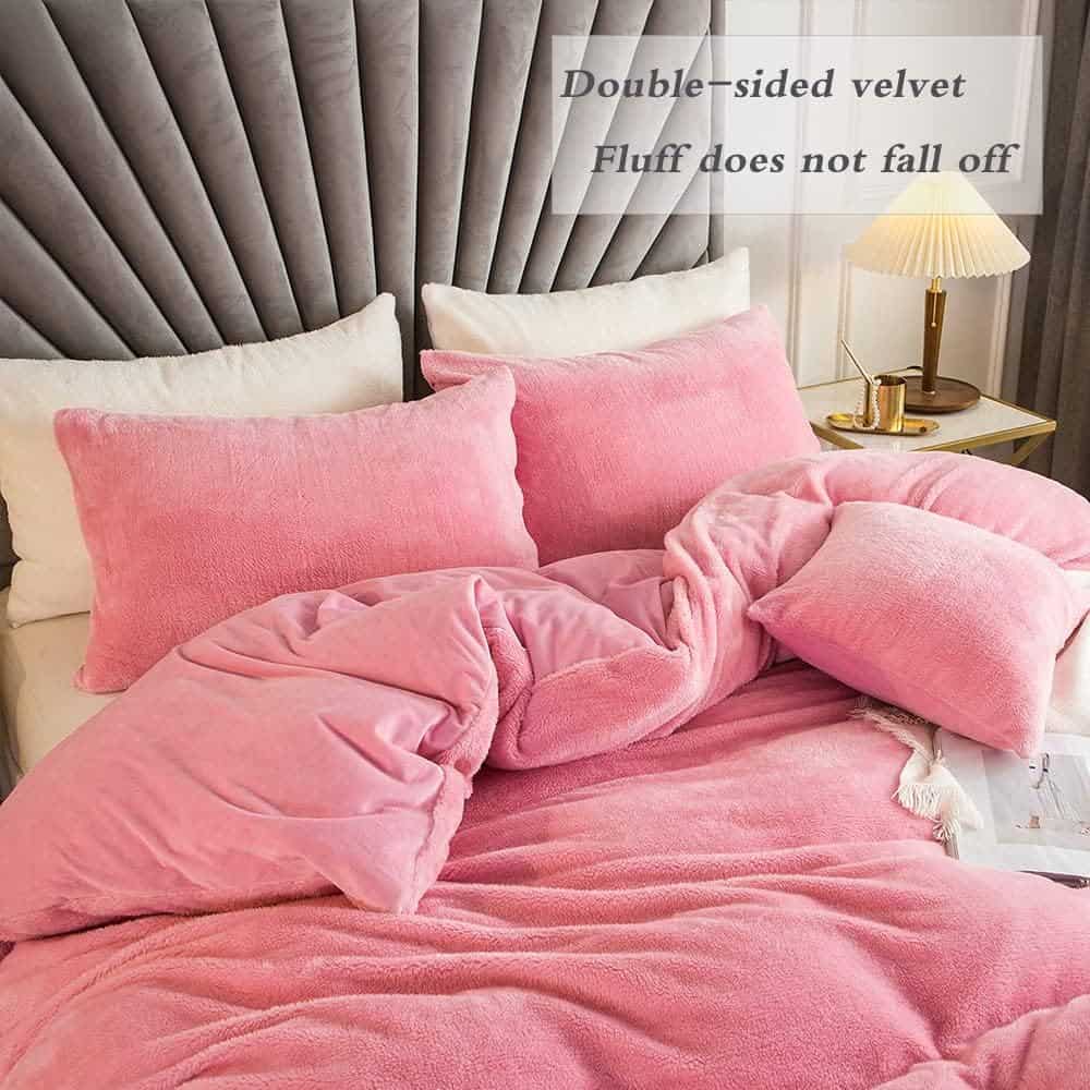 JSZS Juego de Funda de Edredón de Terciopelo Esponjoso, - Imagen 3