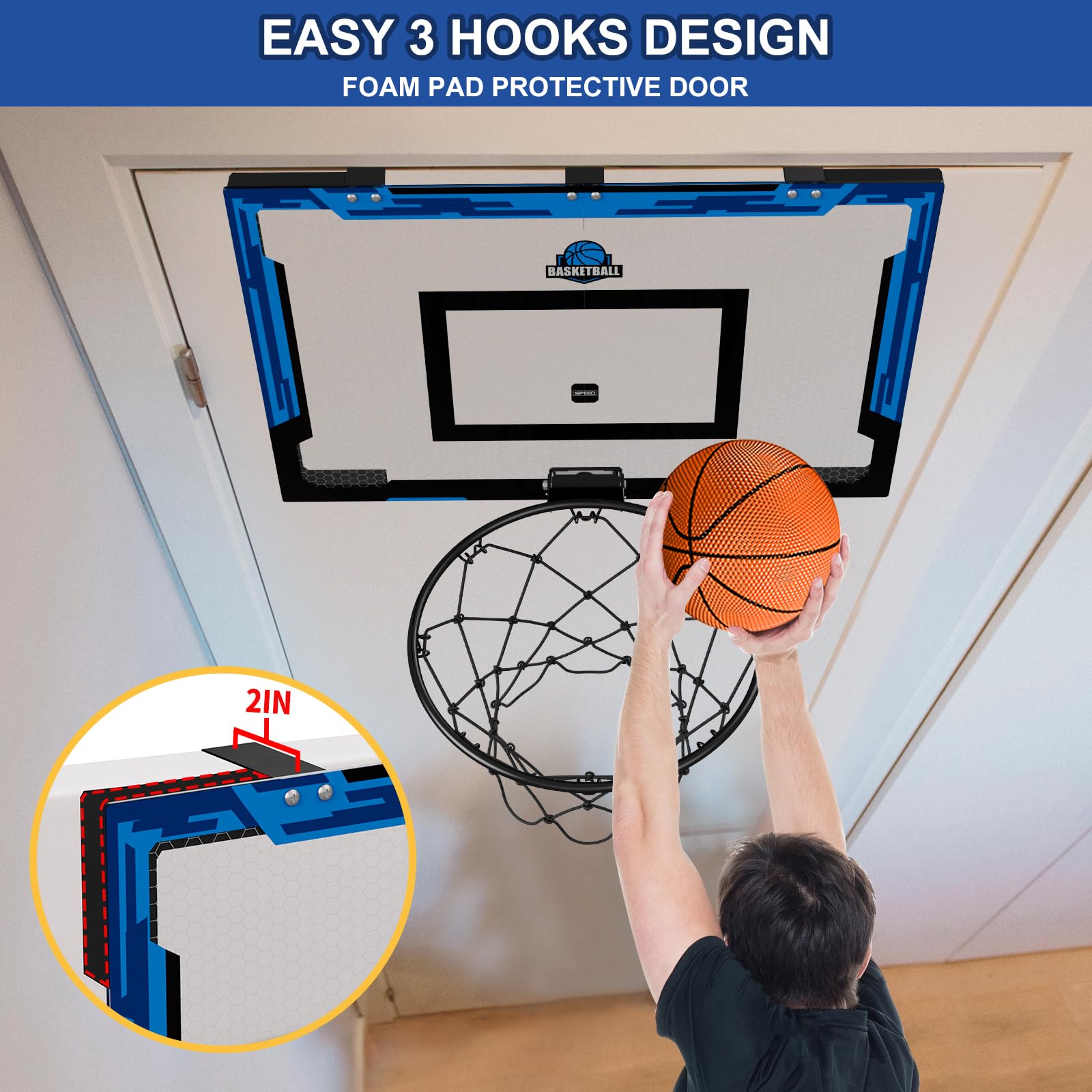 Aro de Baloncesto Grande HYES 24" x 16" para Interiores - Imagen 4