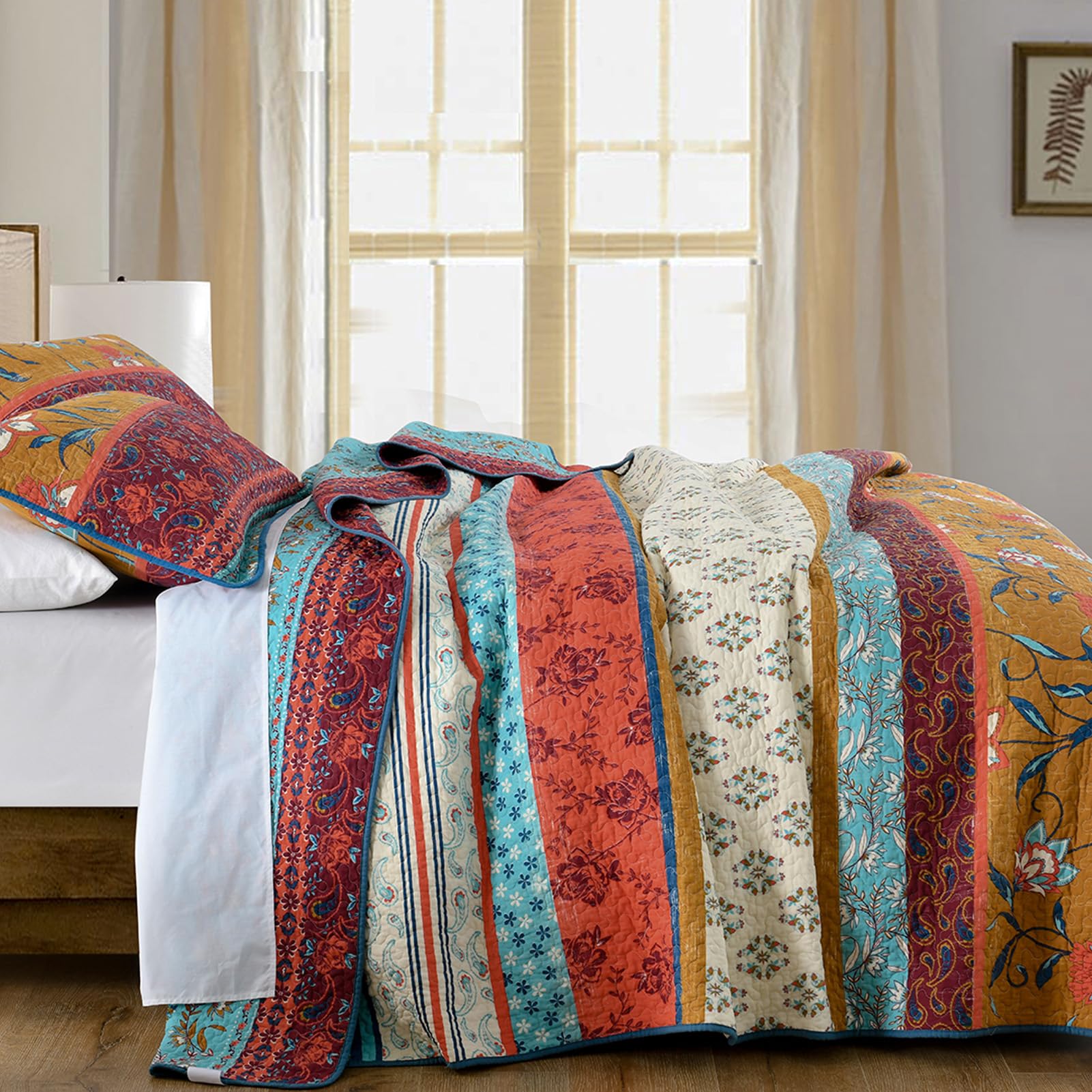 Edredón King Size 100% Algodón SahSahCasa, Juego de Edredón