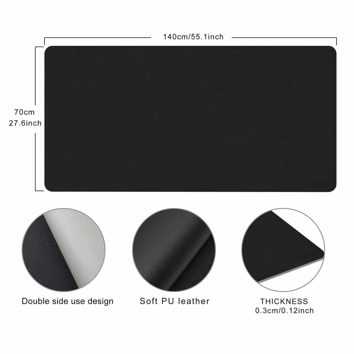 Chihein Alfombrilla de Escritorio Grande de Cuero PU 55.1" - Imagen 5