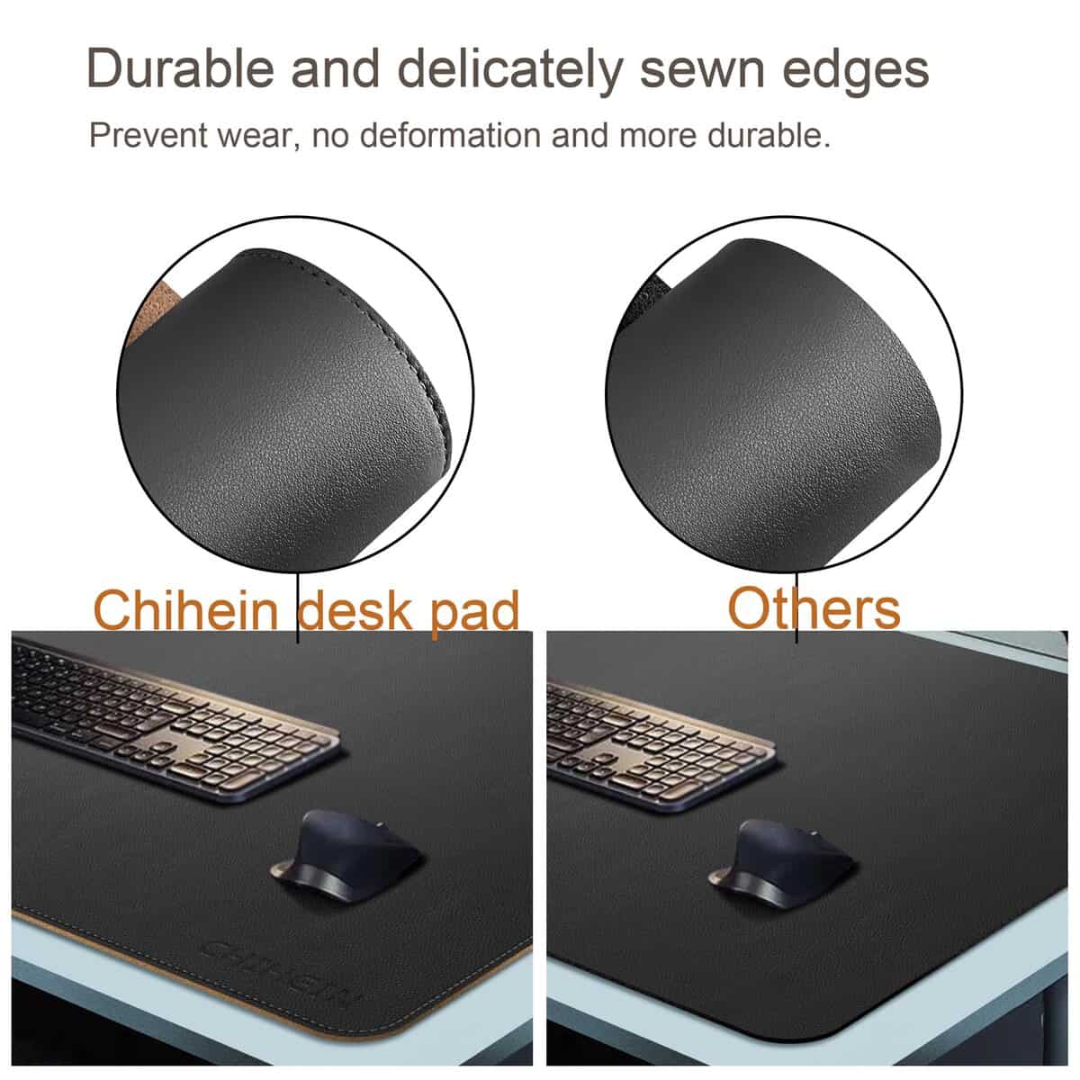 Chihein Alfombrilla de Escritorio Grande de Cuero PU 55.1" - Imagen 6