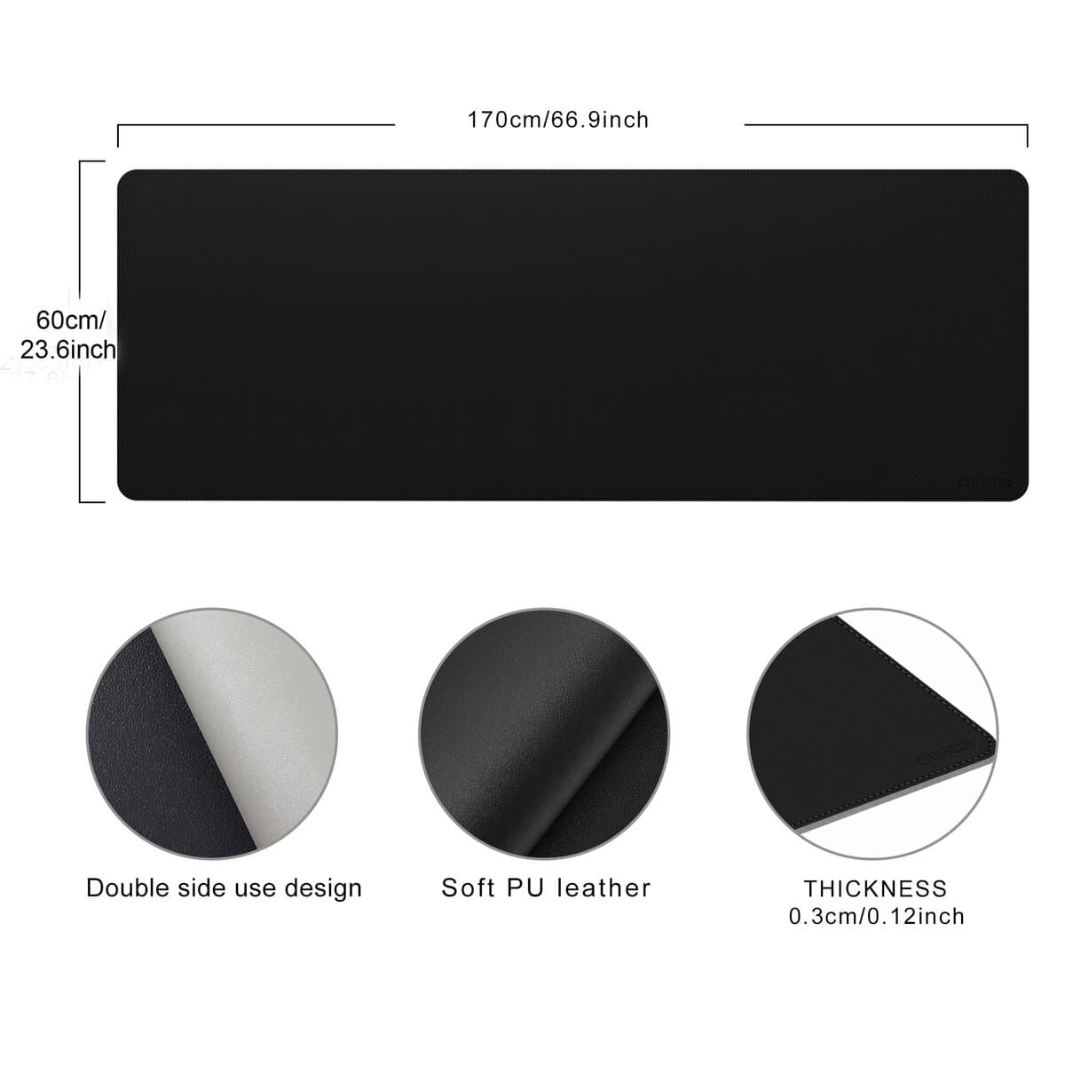 Tapete de Escritorio de Cuero PU Chihein 66.9" x 23.6" - Imagen 5