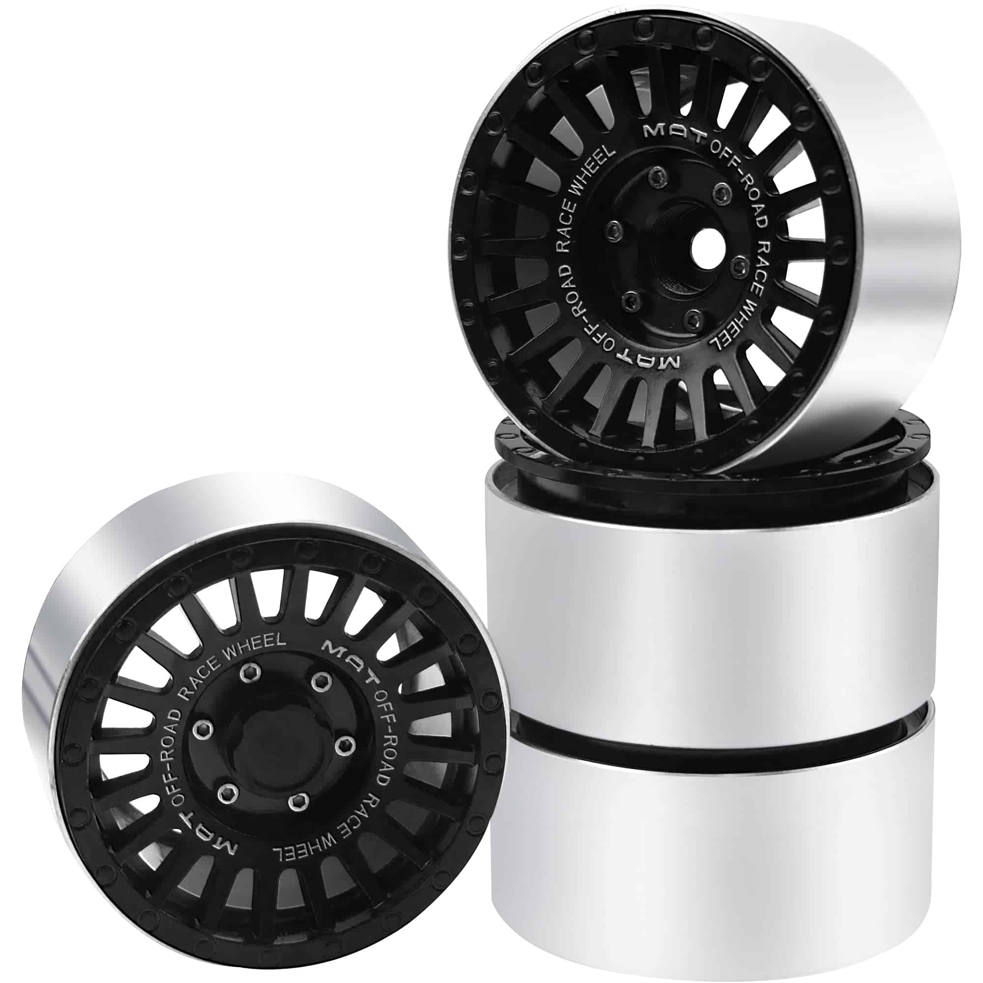 Llantas metálicas con bloqueo de cuentas de 2.2" de ancho