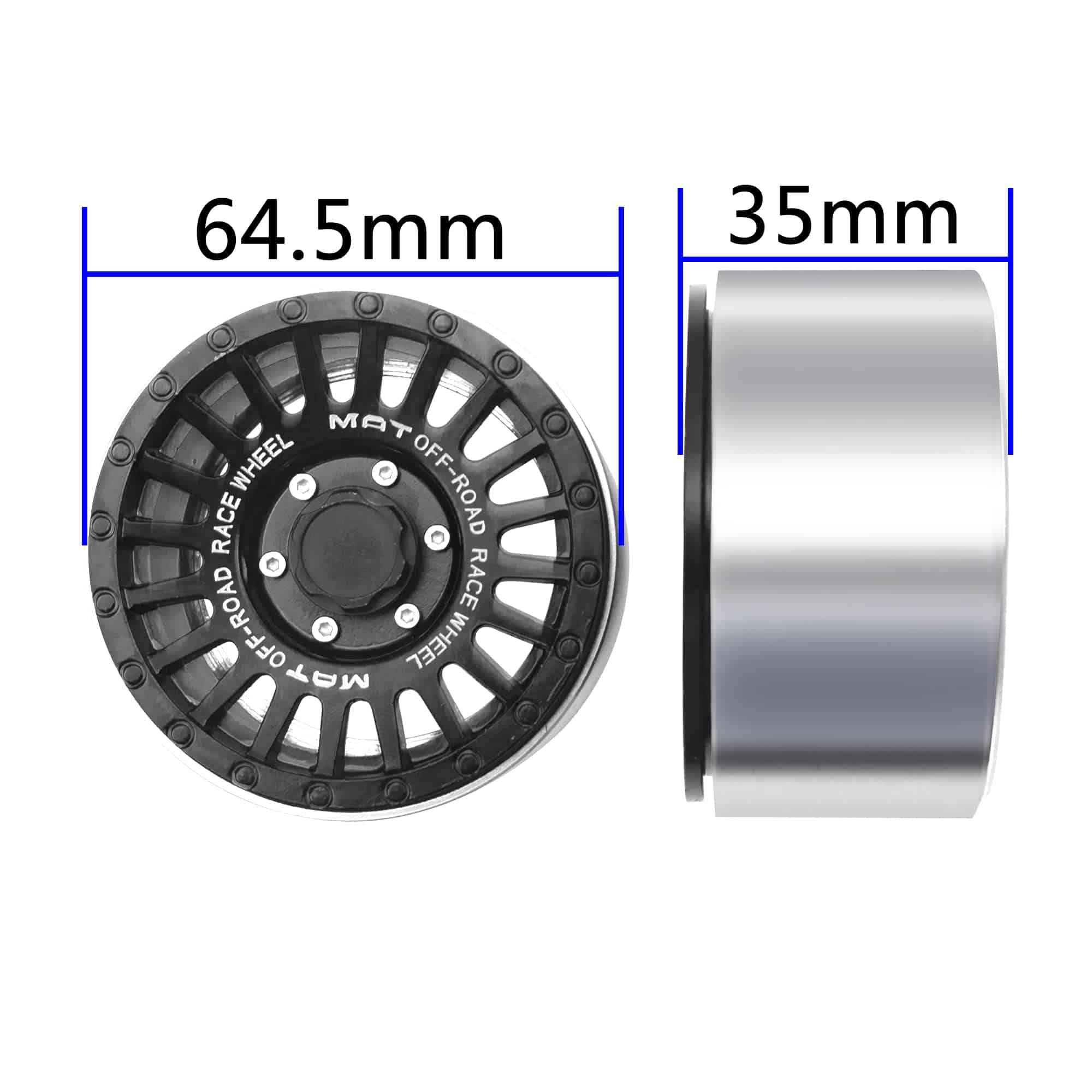 Llantas metálicas con bloqueo de cuentas de 2.2" de ancho - Imagen 7