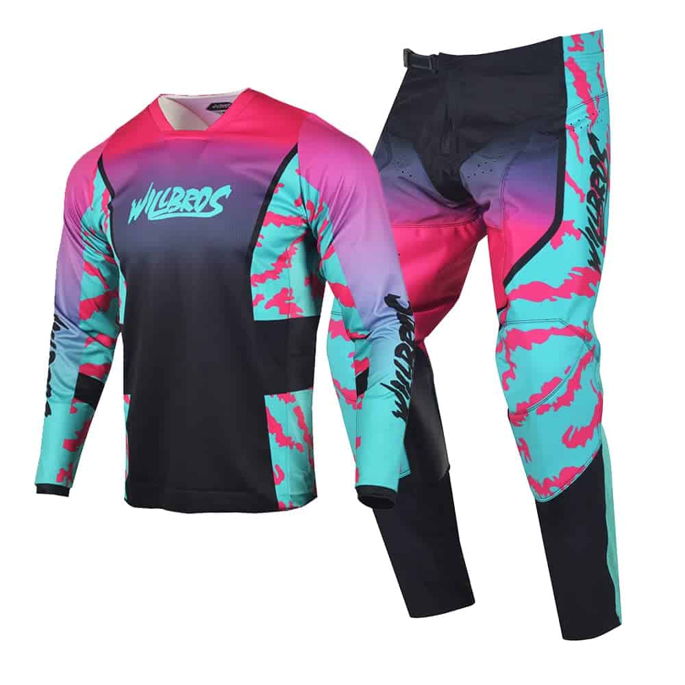 Conjunto de Jersey y Pantalón de Motocross -Blue Pink