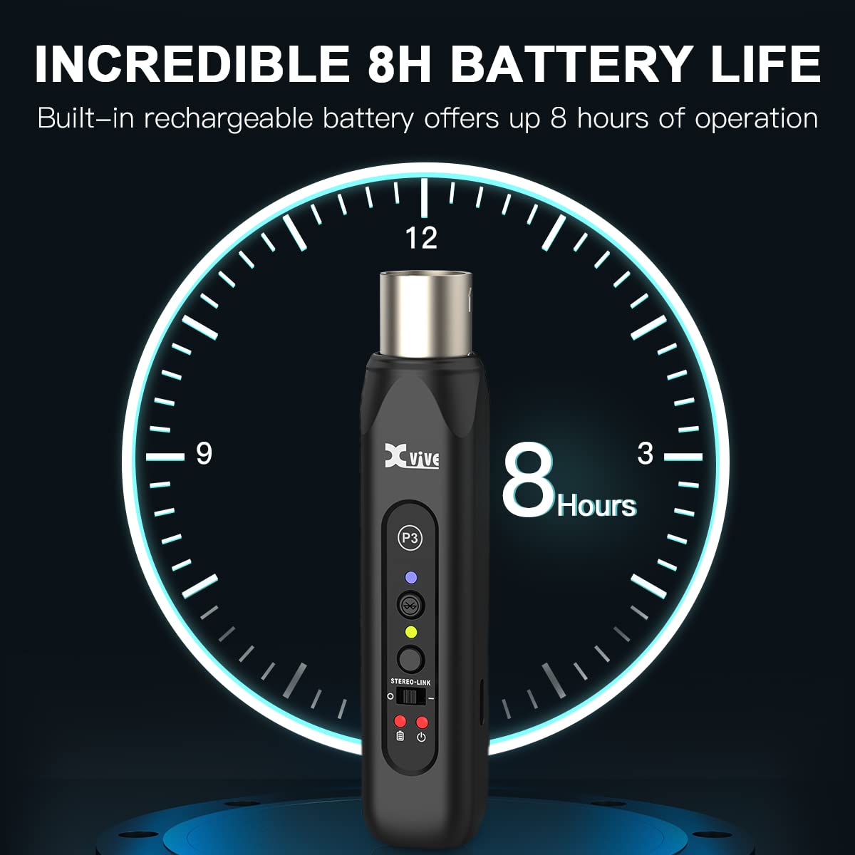 Receptor Xvive P3 Bluetooth XLR para Mezclador de Audio, - Imagen 7