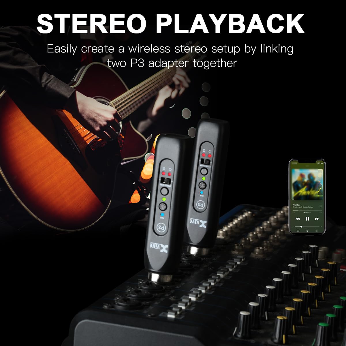 Receptor Xvive P3 Bluetooth XLR para Mezclador de Audio, - Imagen 6