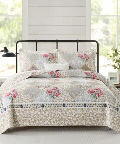 Colcha de Cama Floral Extra Grande King 128"x120" - 100%