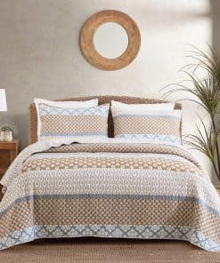 Juego de Colcha Queen SahSahCasa, Colcha Queen Size, 100%