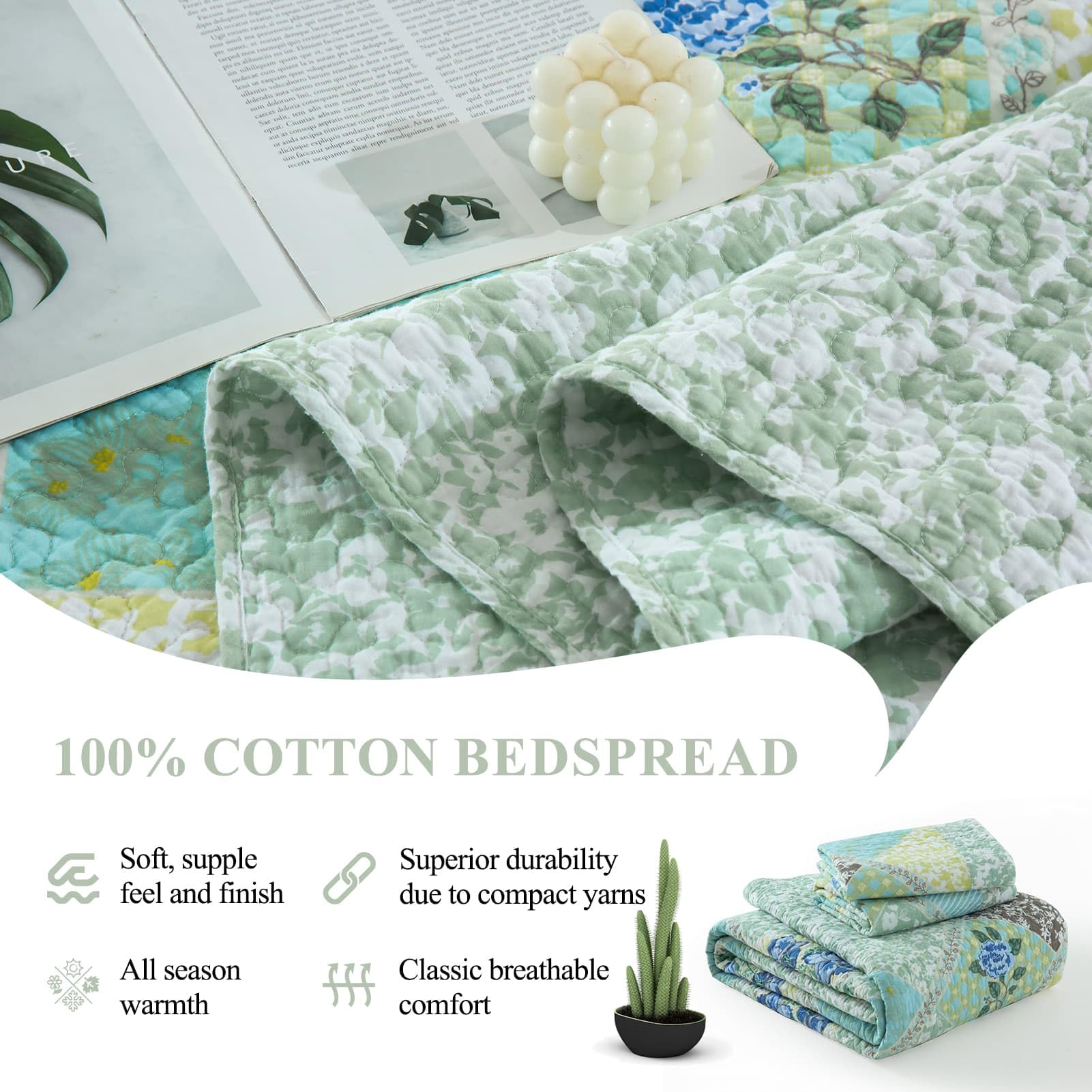 Edredones Florales King Size DDUOXIN - Edredón Reversible - Imagen 6