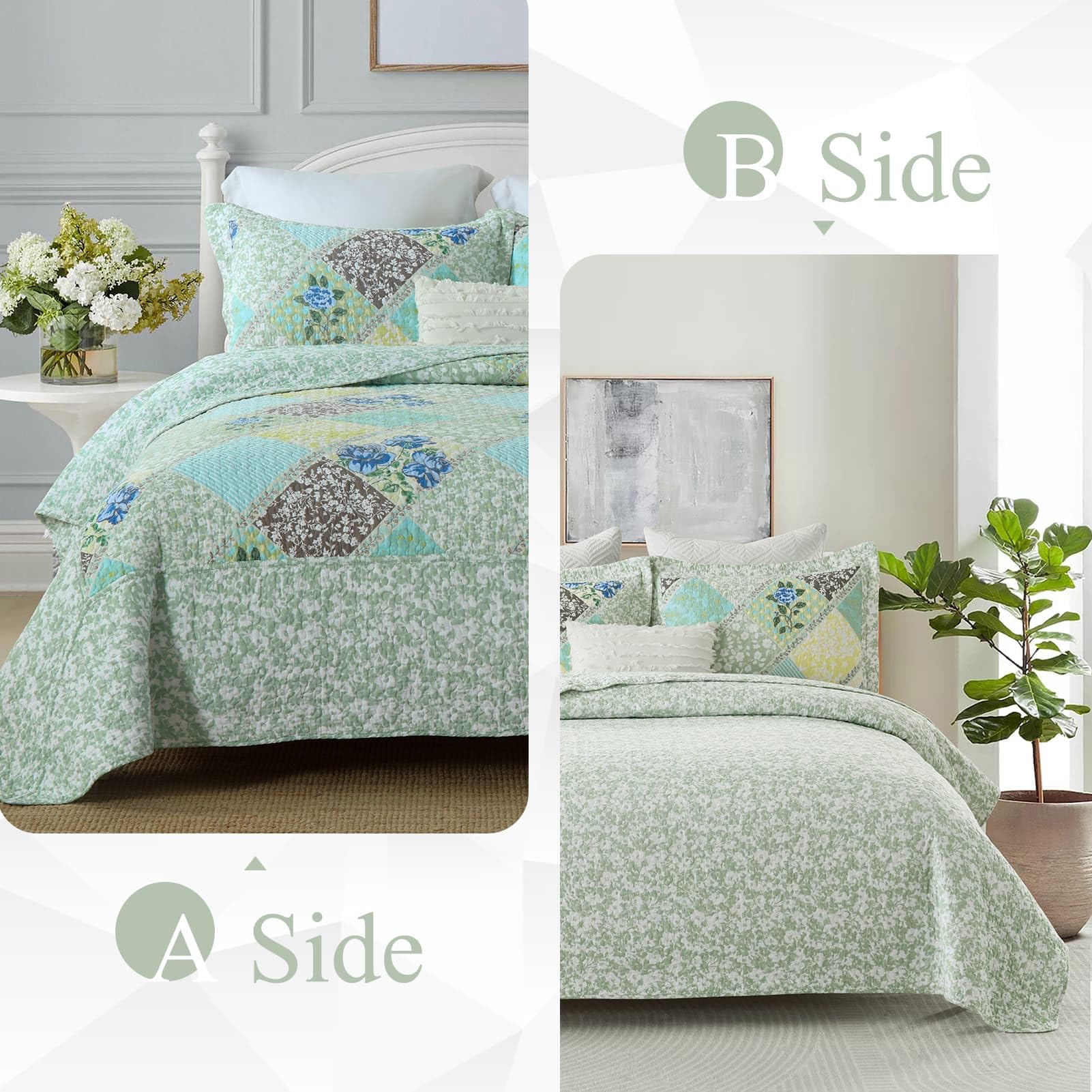 Edredones Florales King Size DDUOXIN - Edredón Reversible - Imagen 5