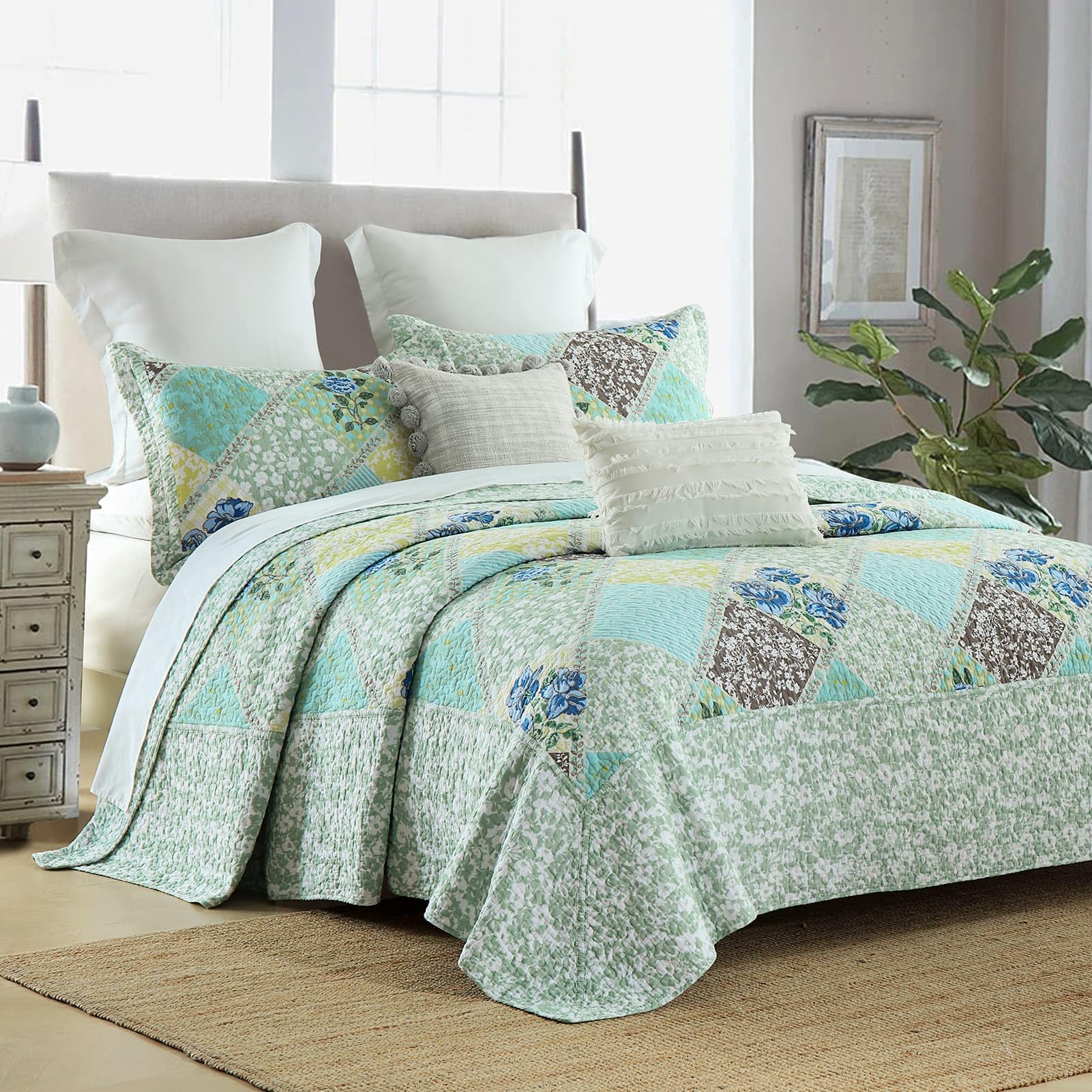 Edredones Florales King Size DDUOXIN - Edredón Reversible - Imagen 3