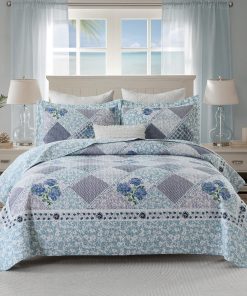 Colcha de cama floral para reina 102"x120" - 100% algodón