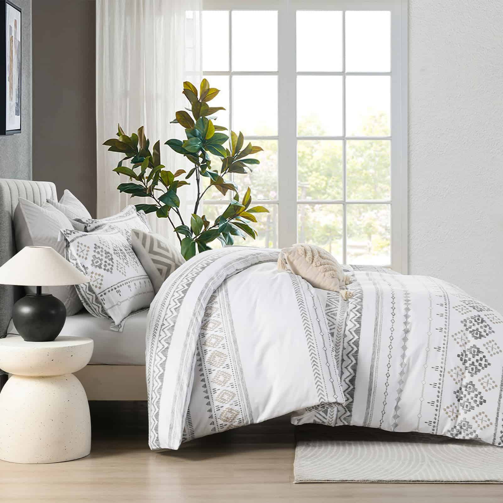 Juego de Funda Nórdica King Y-PLWOMEN - 3 Piezas Geométrico - Imagen 4