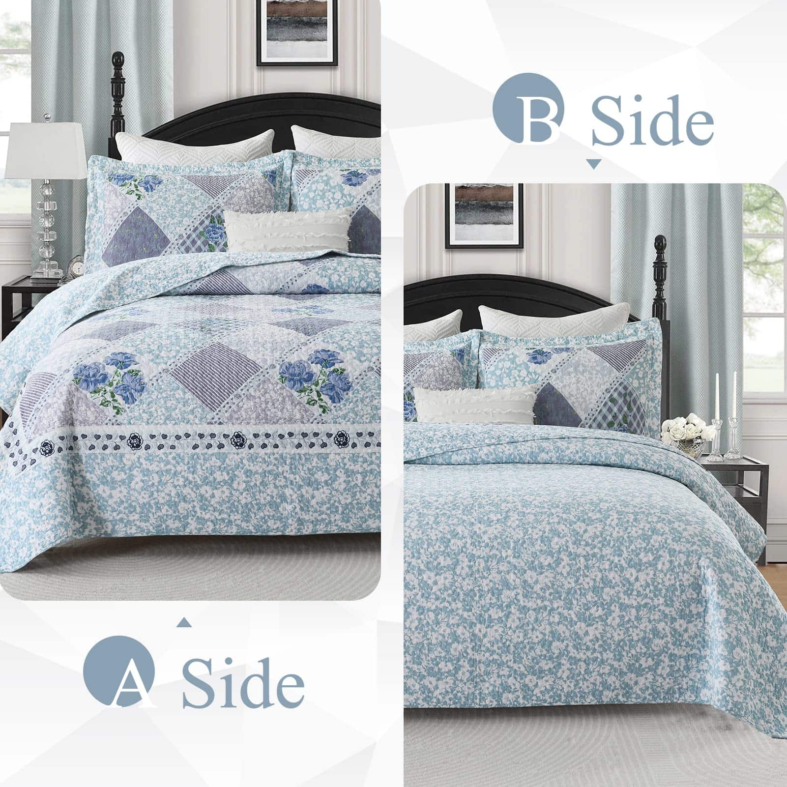 Colcha floral DDUOXIN para cama King Size 120"x120" - 100% - Imagen 9