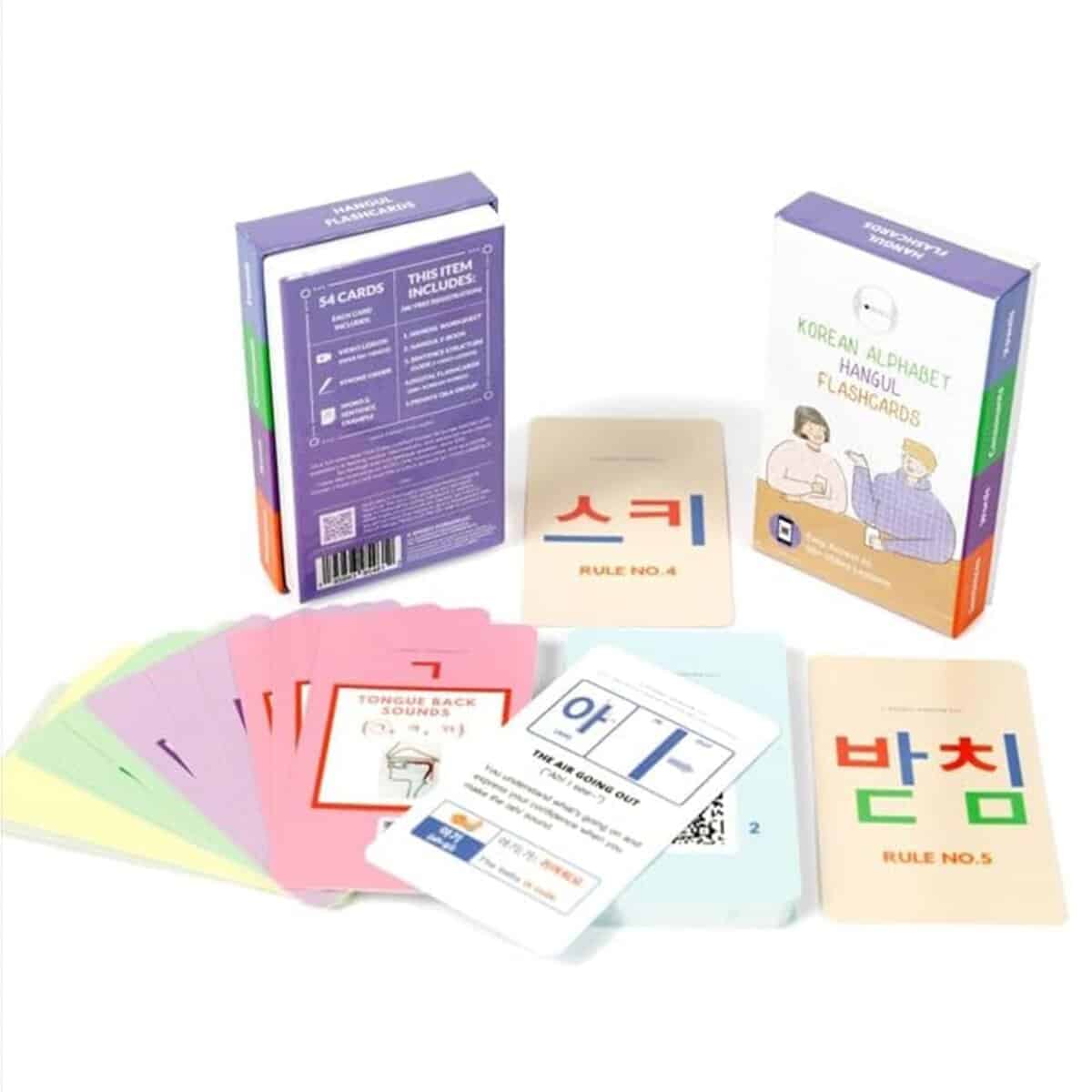 Aprende coreano con las tarjetas de letras coreanas Hangul