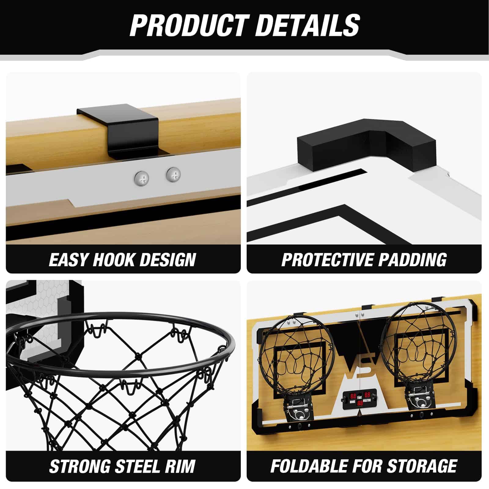 Juego de Baloncesto de 2 Jugadores HYES, Canasta Doble - Imagen 6