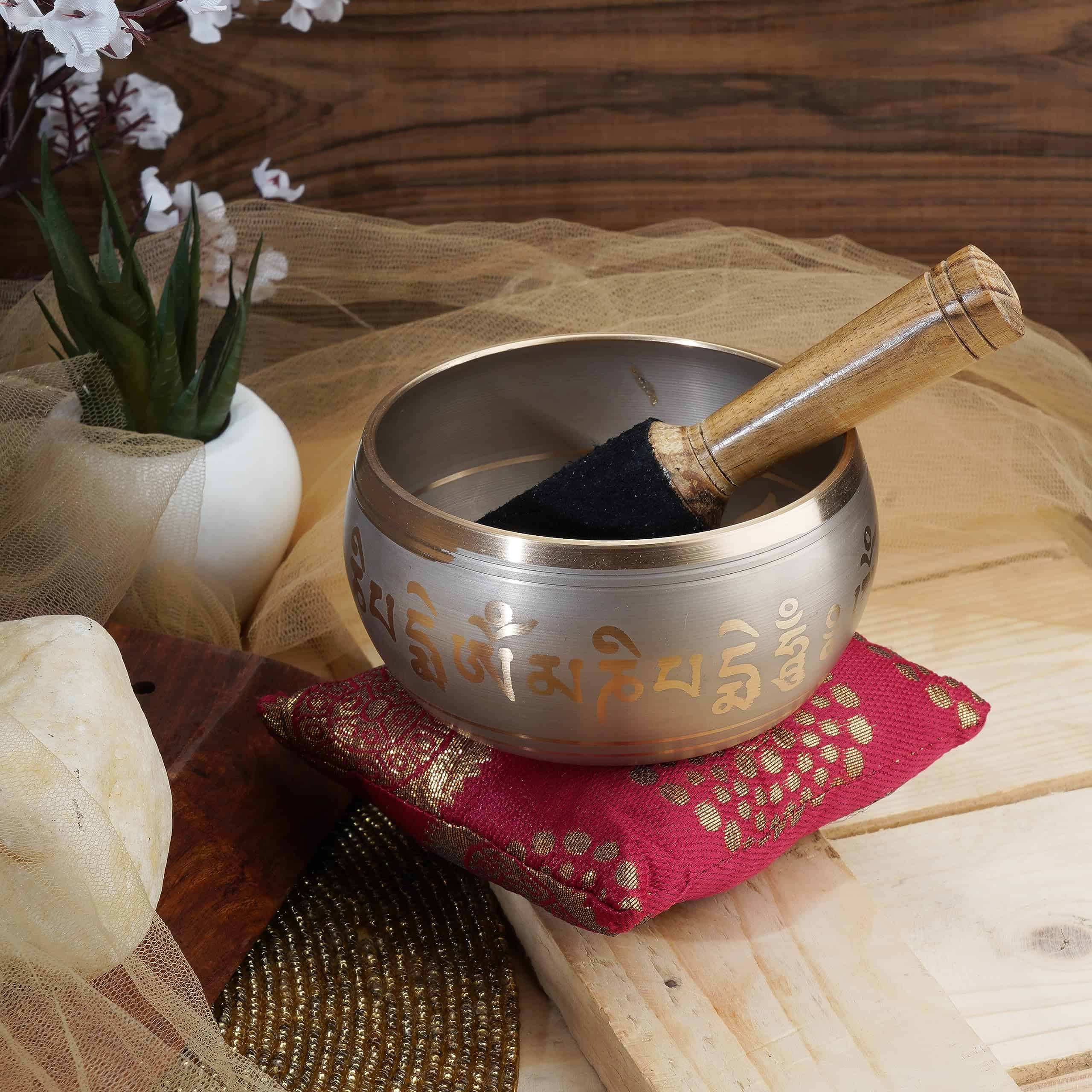 Juego de Cuenco Tibetano Ajuny - Cuenco -Beige Dorado - Imagen 7