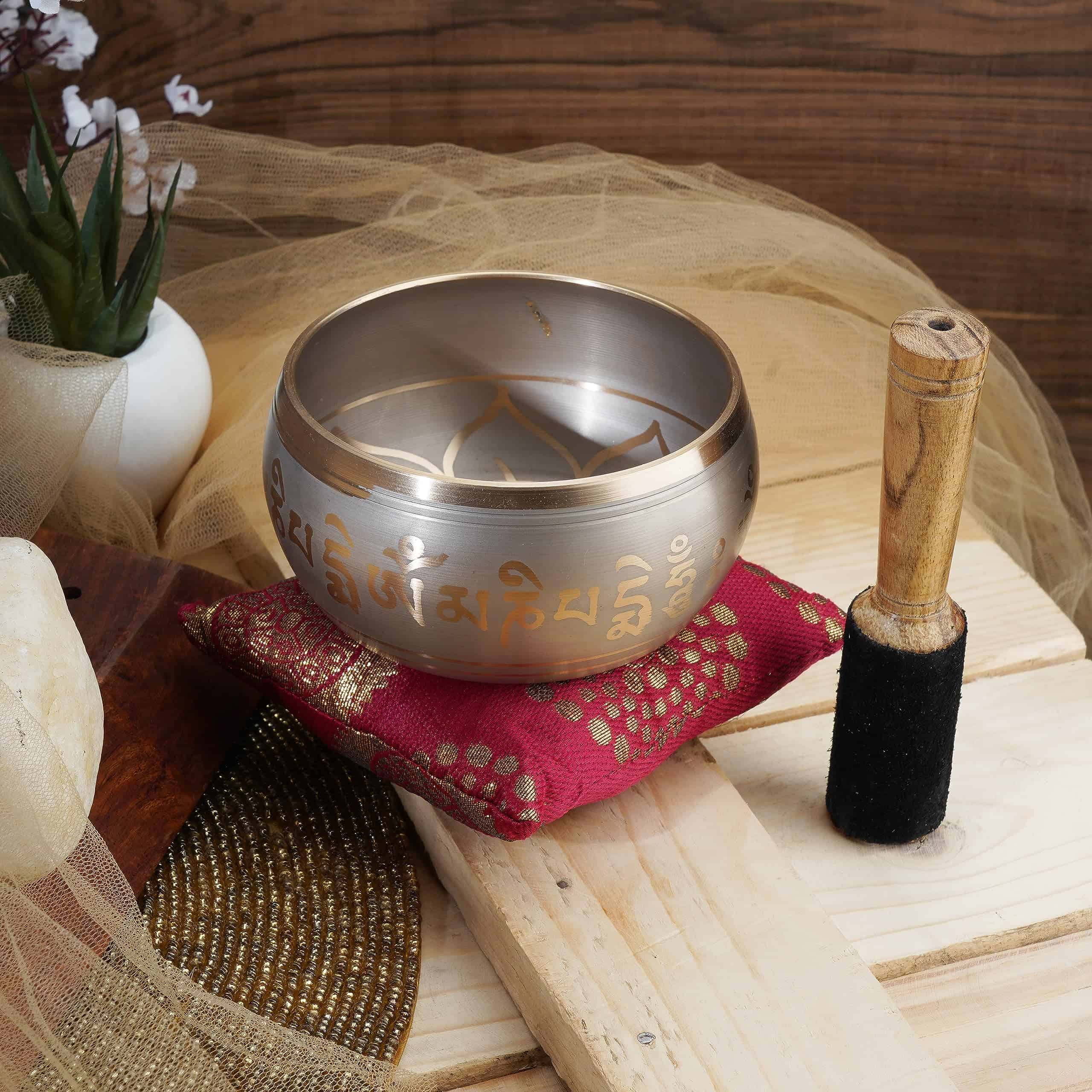 Juego de Cuenco Tibetano Ajuny - Cuenco -Beige Dorado - Imagen 3