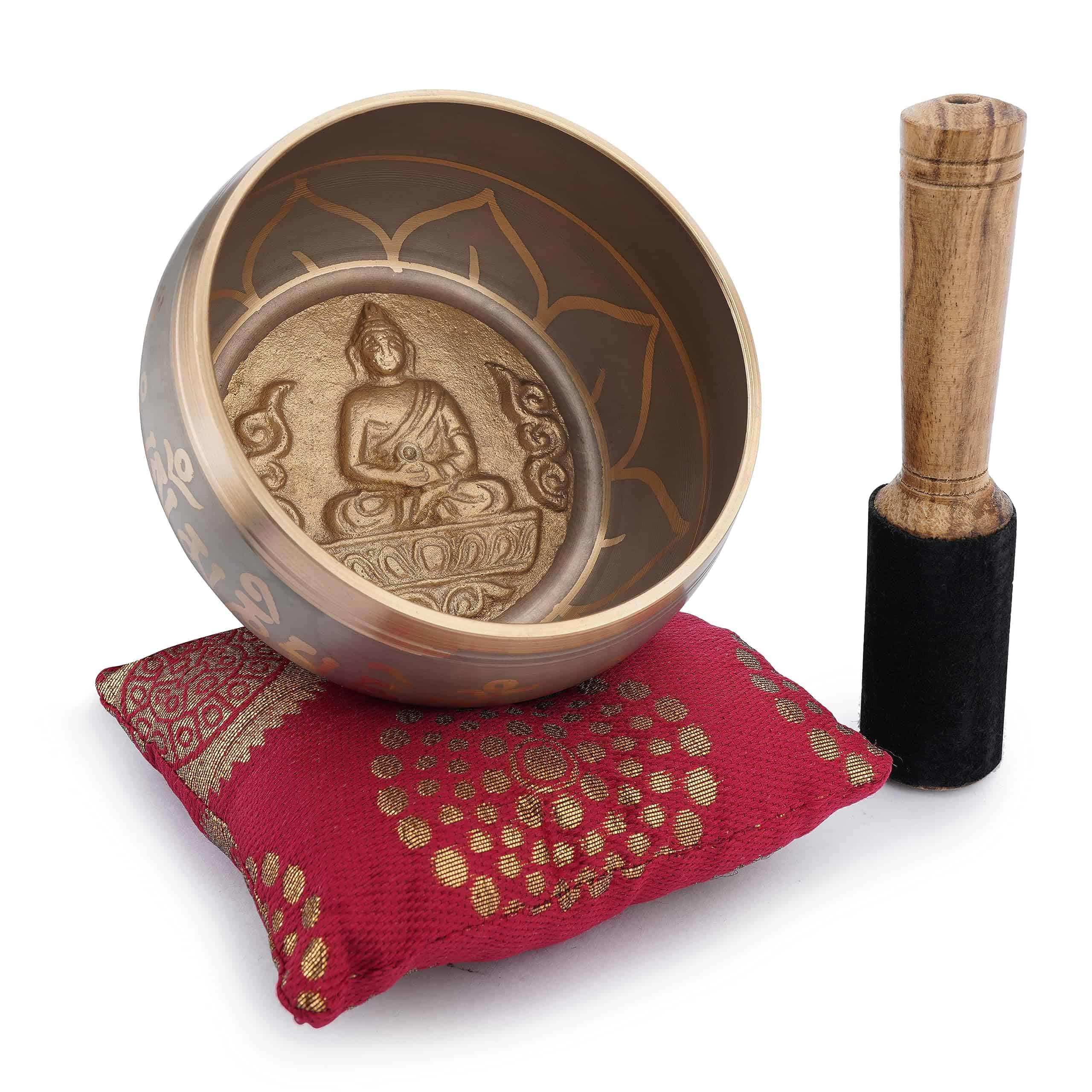 Juego de Cuenco Tibetano Ajuny - Cuenco -Beige Dorado