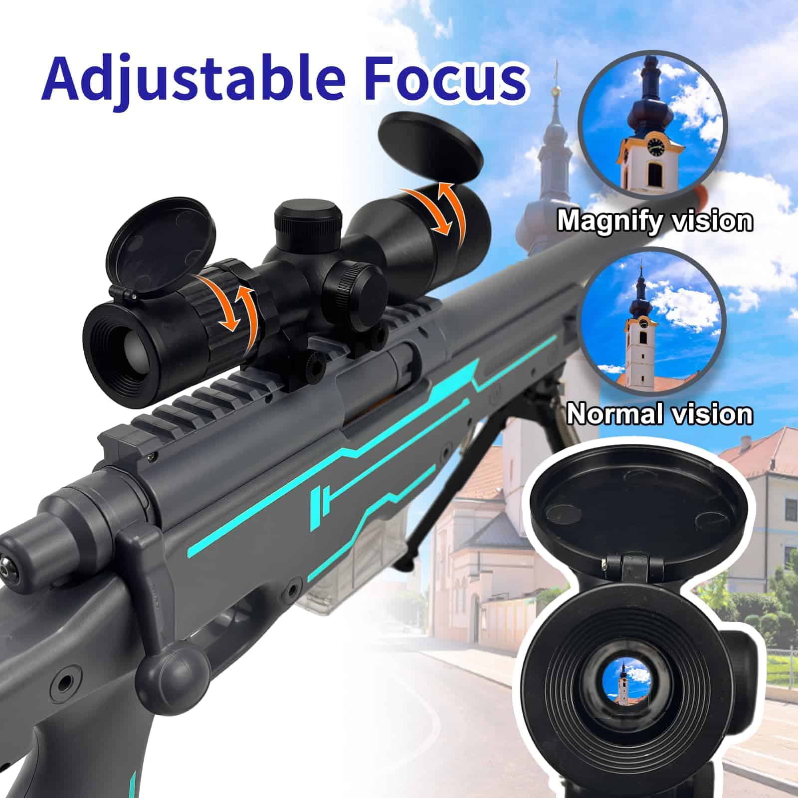 Pistola de Juguete GINCHO Blast-N-Load: Visor Mejorado, - Imagen 4