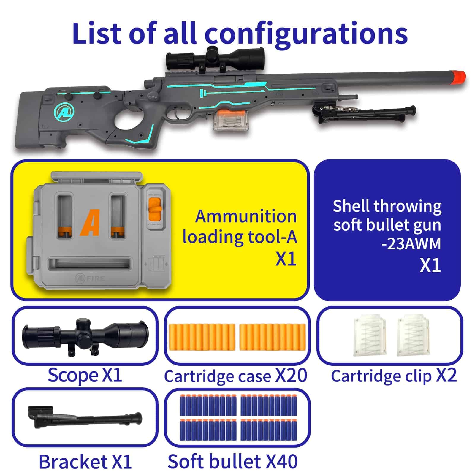 Pistola de Juguete GINCHO Blast-N-Load: Visor Mejorado, - Imagen 5