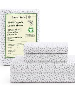 Juego de Sábanas de Algodón Orgánico Queen -Gris Bruma