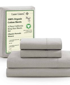 Juego de sábanas de algodón orgánico Lane Linen 100%