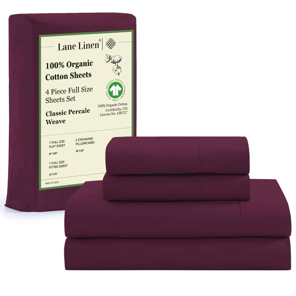 Juego de Sábanas Full 100% Algodón Orgánico LANE LINEN,