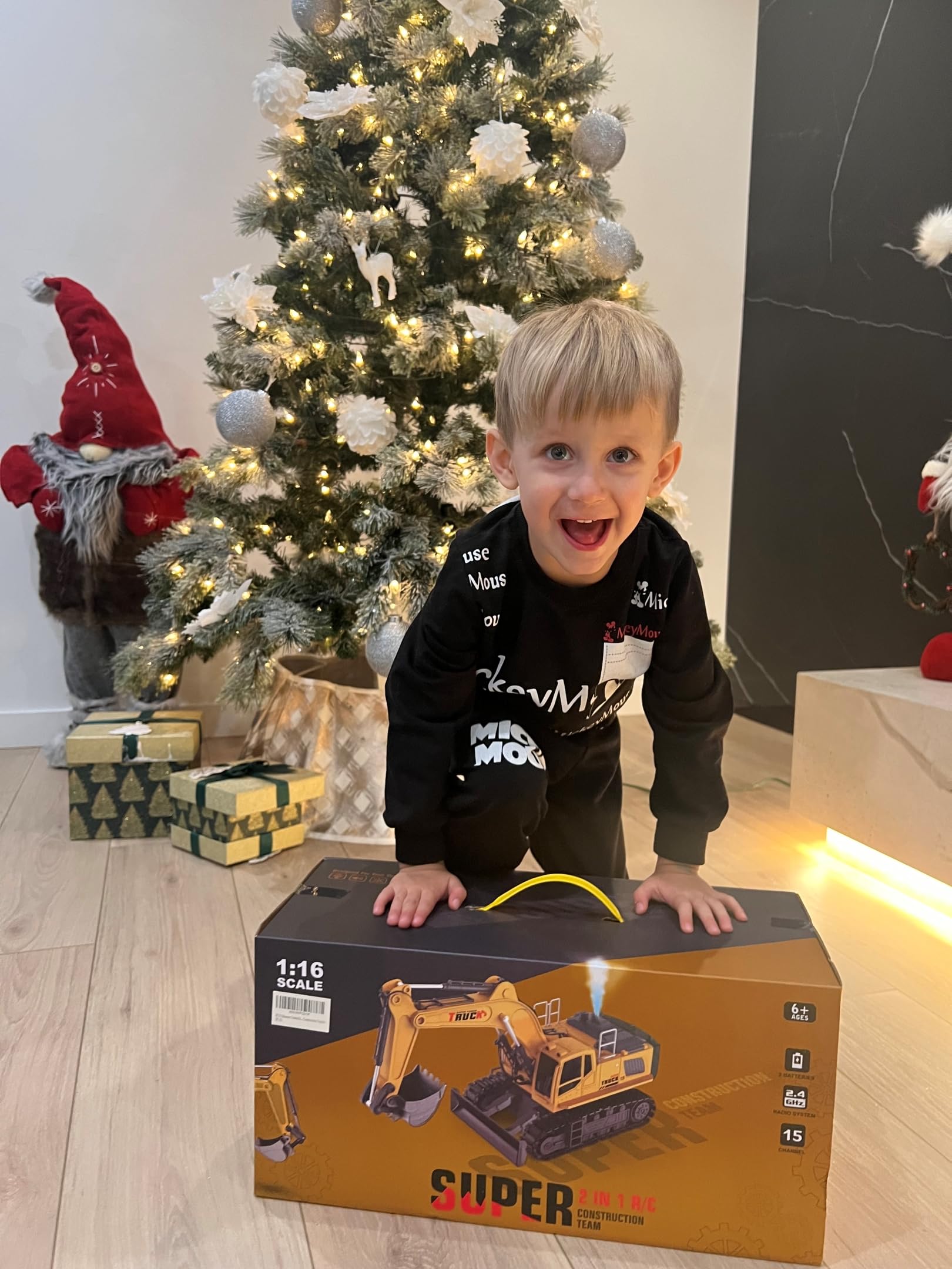 Excavadora de Juguete de Control Remoto Grande de 21" con - Imagen 10