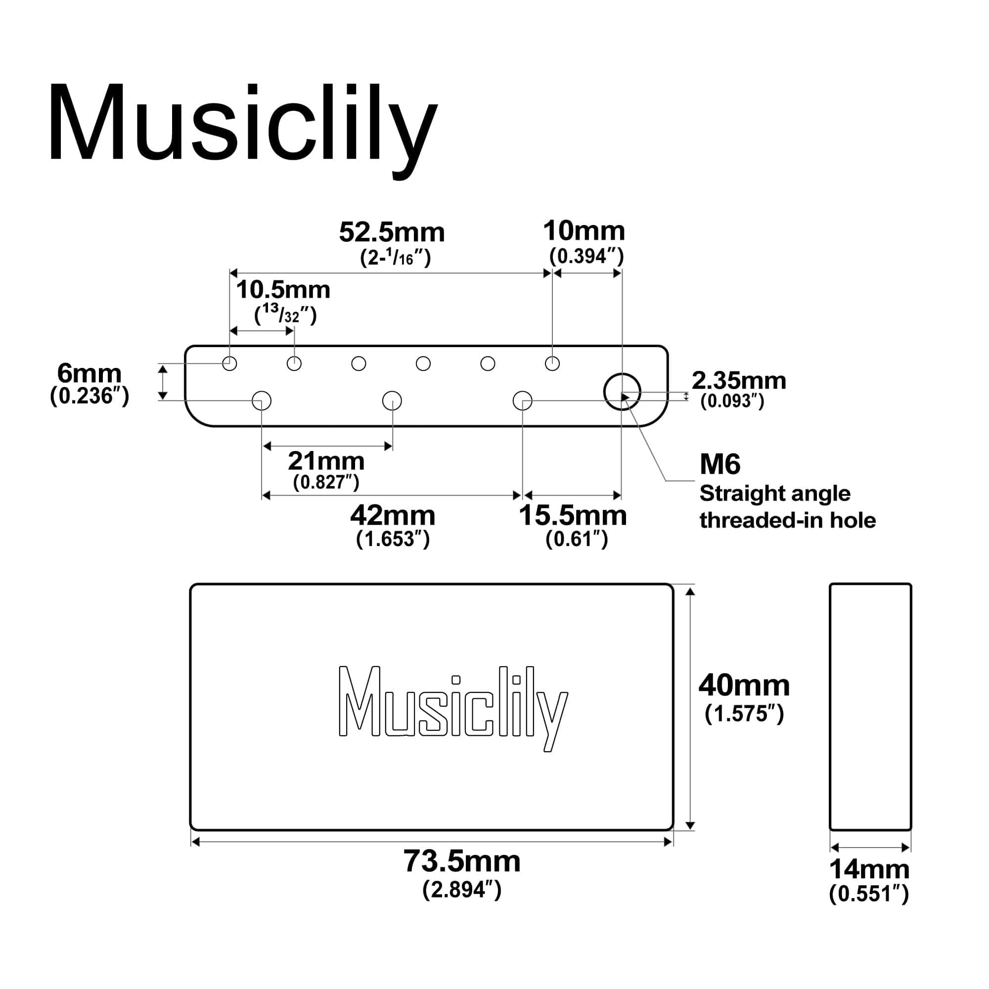 Bloque de Trémolo de Guitarra de Latón Macizo Completo - Imagen 3