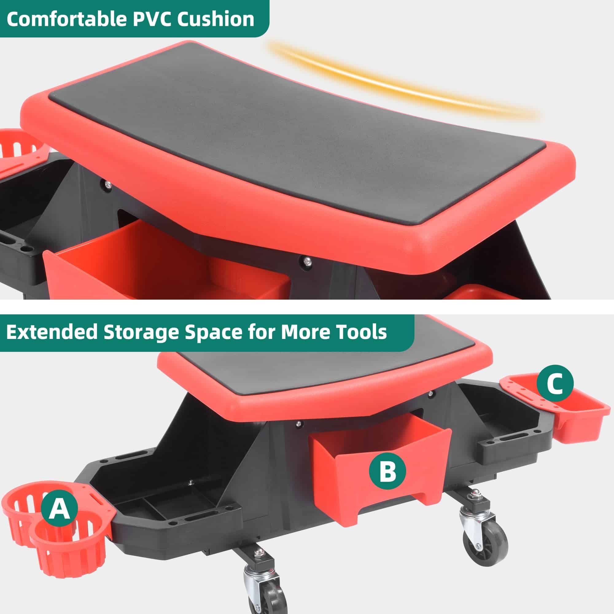 Taburete de Detallado YITAHOME con Ruedas, Asiento para - Imagen 4