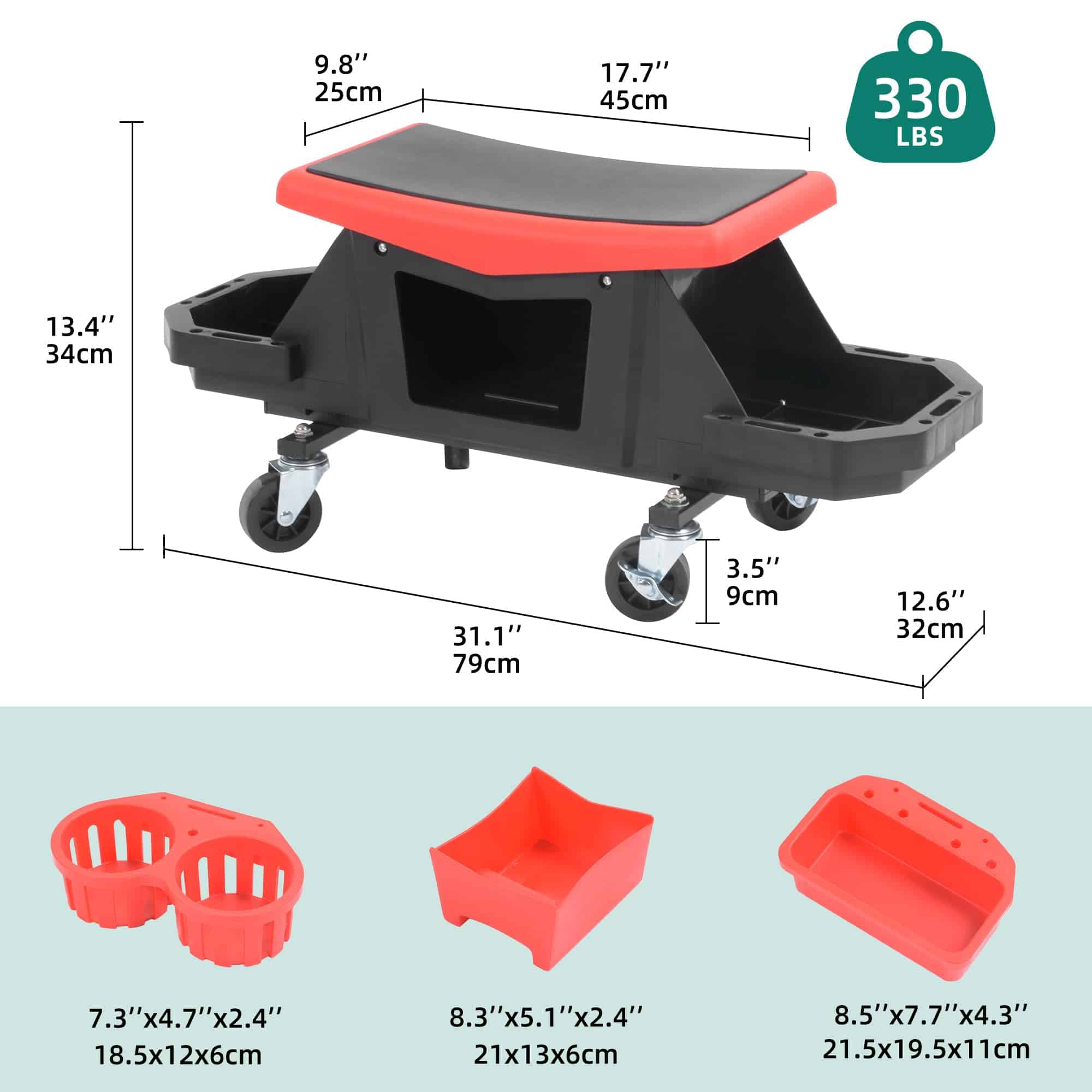 Taburete de Detallado YITAHOME con Ruedas, Asiento para - Imagen 6