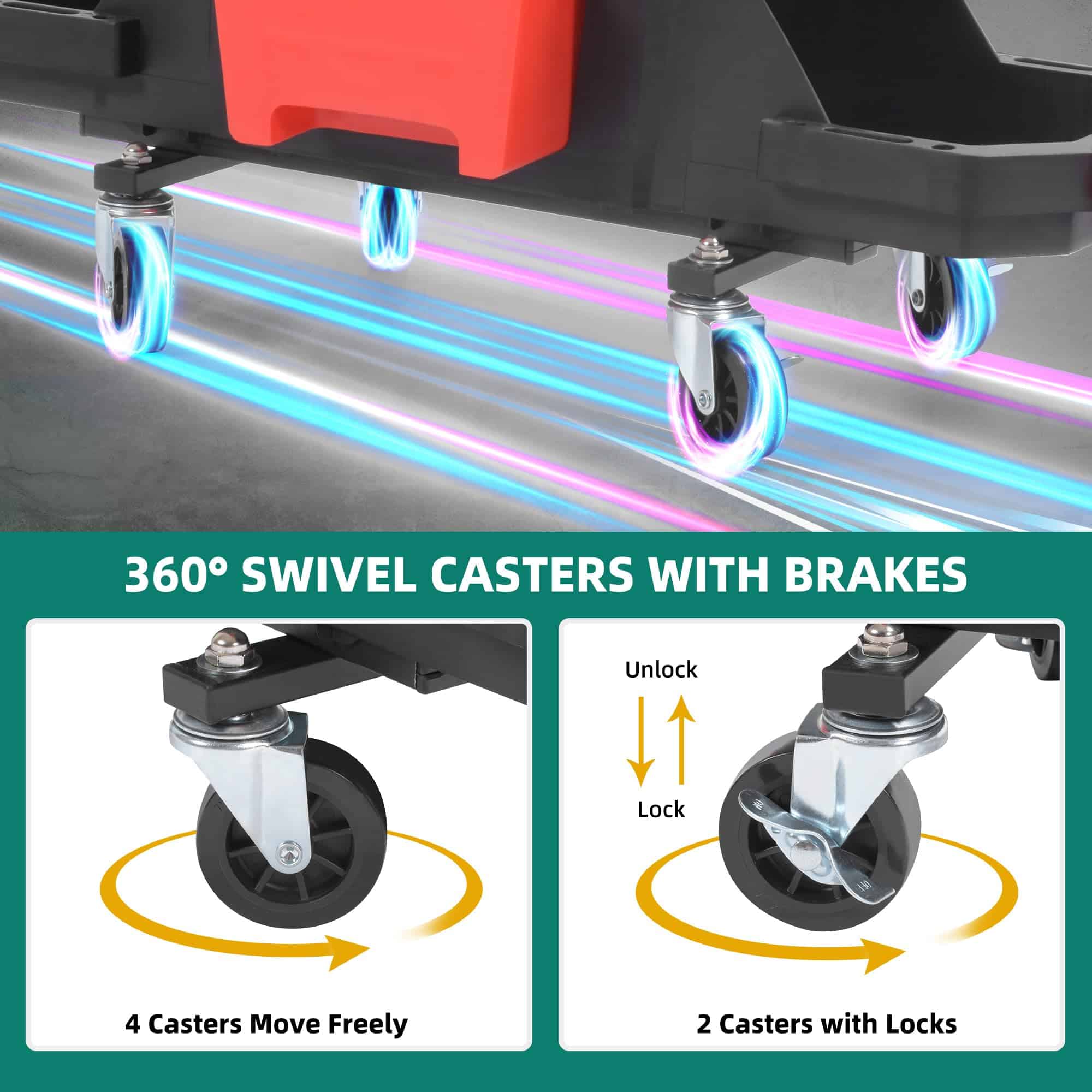 Taburete de Detallado YITAHOME con Ruedas, Asiento para - Imagen 5