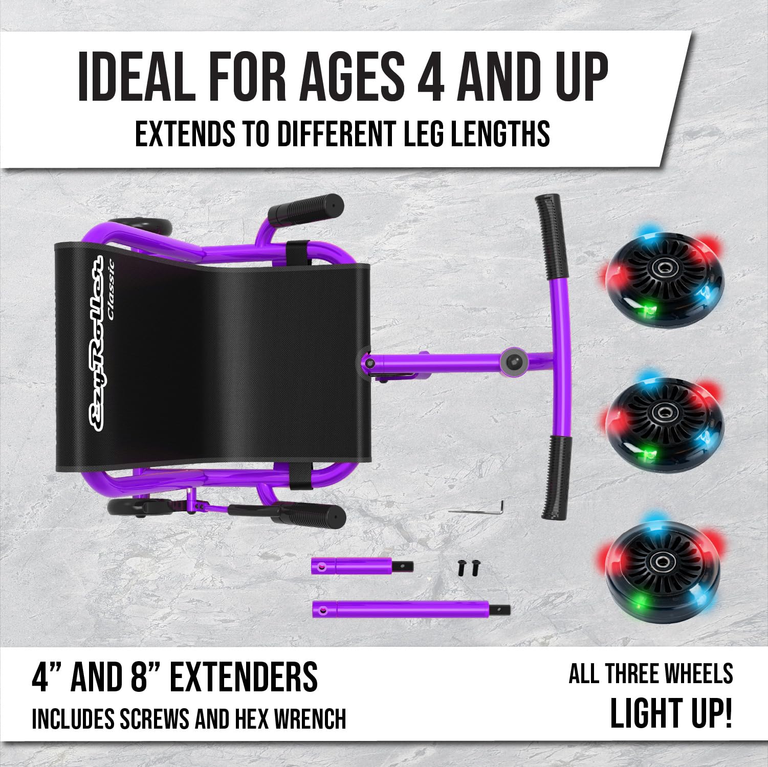 EzyRoller Classic Patineta para Niños Edades 4+ LED Edición - Imagen 4