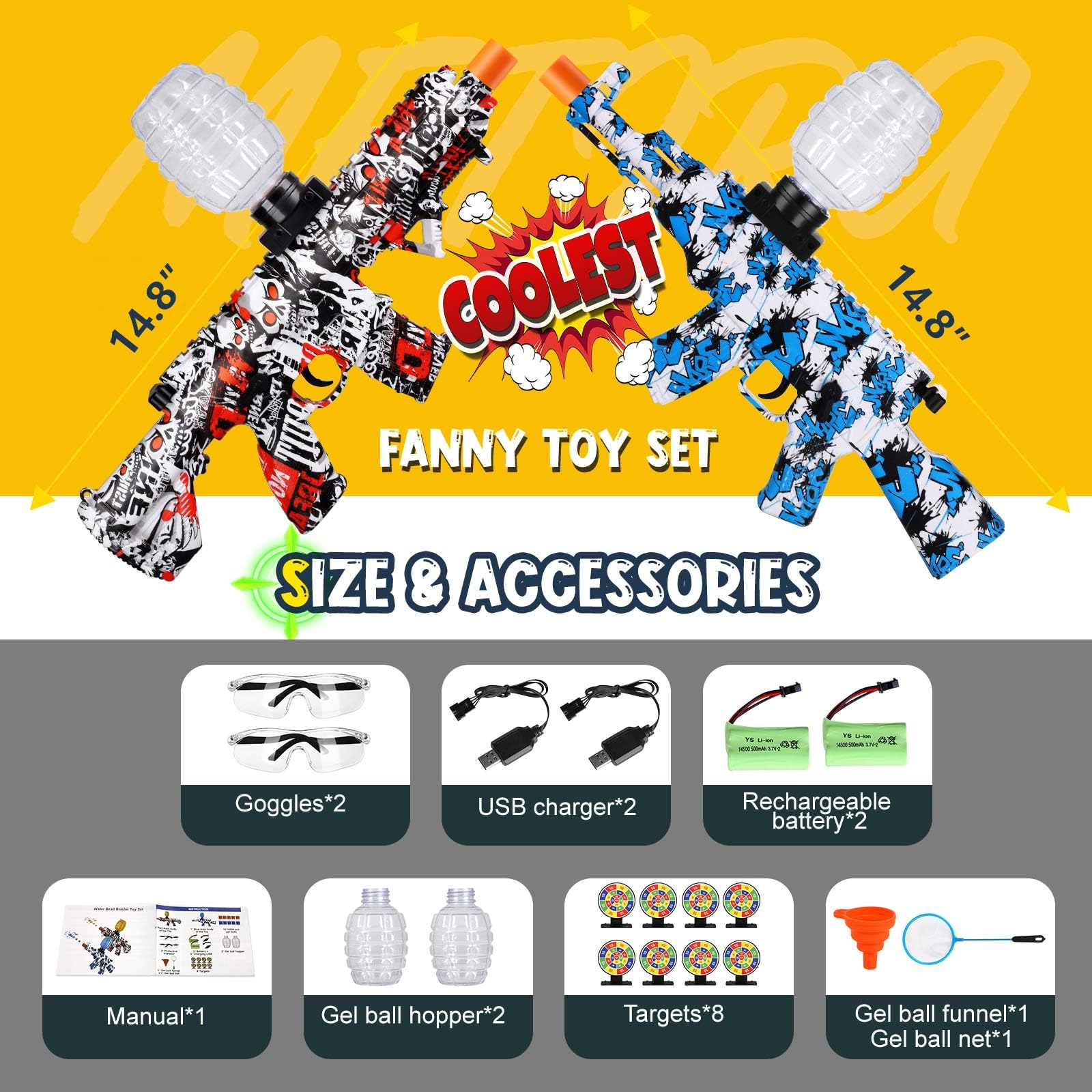 METIRA 2 Set Splat Launcher Toy, Juguete de Lanzallamas de - Imagen 3