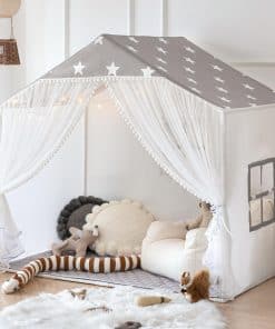 Tienda de juegos para niños con alfombra, gran carpa de