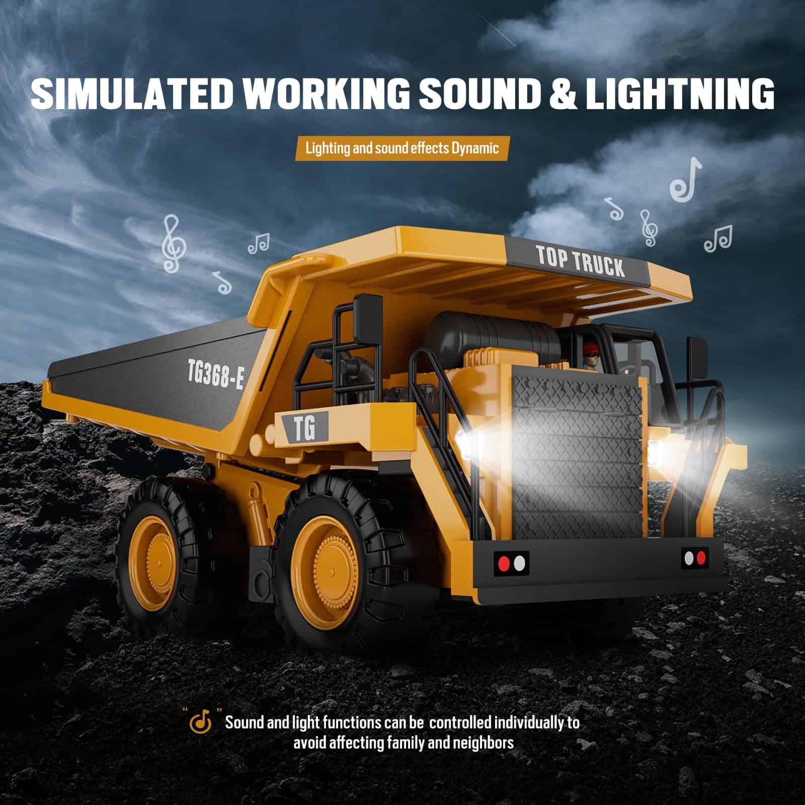 Camión volquete de construcción de juguete con control - Imagen 4