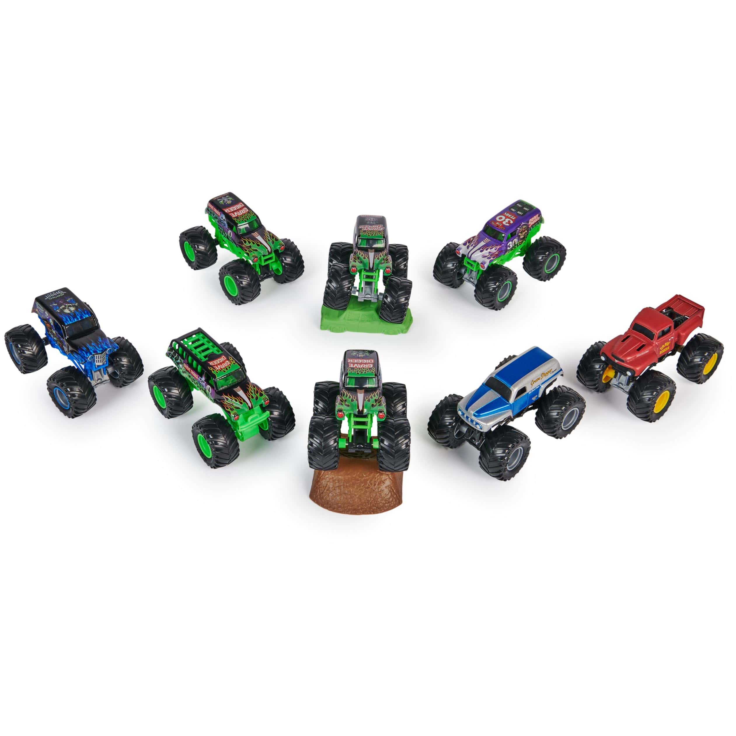 Monster Jam, Pack de 8 Camiones Monster Trucks Grave Digger - Imagen 8