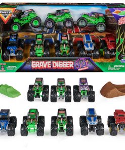 Monster Jam, Pack de 8 Camiones Monster Trucks Grave Digger