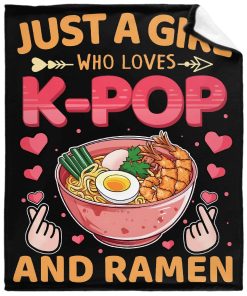 Manta Súper Suave Just Girl Who Loves K-pop y Ramen, Ligera