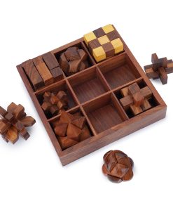 Juego de Caja de Juegos de Rompecabezas de Madera Ajuny -