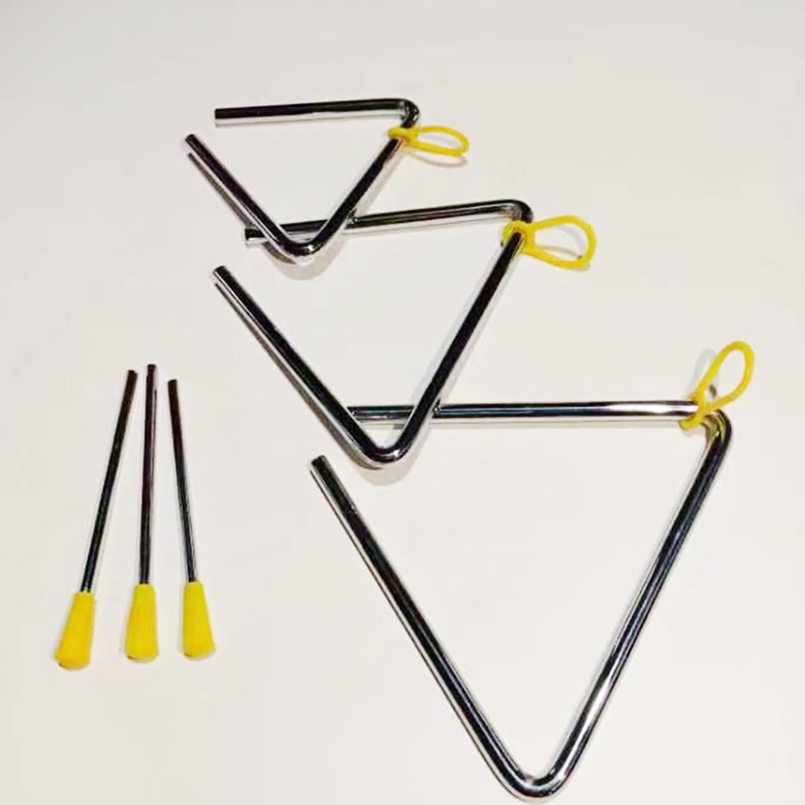 5 Pcs Triángulo de Acero Instrumento de Percusión con - Imagen 4