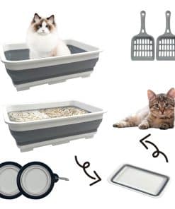 Juego de Inicio para Gatos YEXEXINM 2Pcs: Caja de Arena
