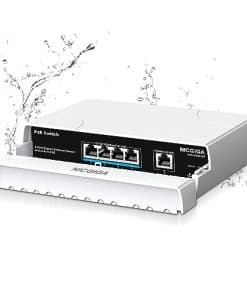 Switch PoE Exterior Impermeable de 4 Puertos Gigabit con 4