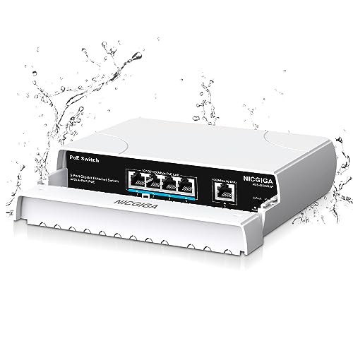 Switch PoE Exterior Impermeable de 4 Puertos Gigabit con 4